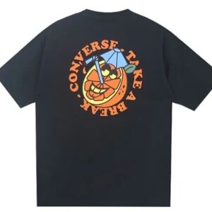 Converse Pattern Catoon Printing Black Short Sleeve Tee Oversized Size Medium